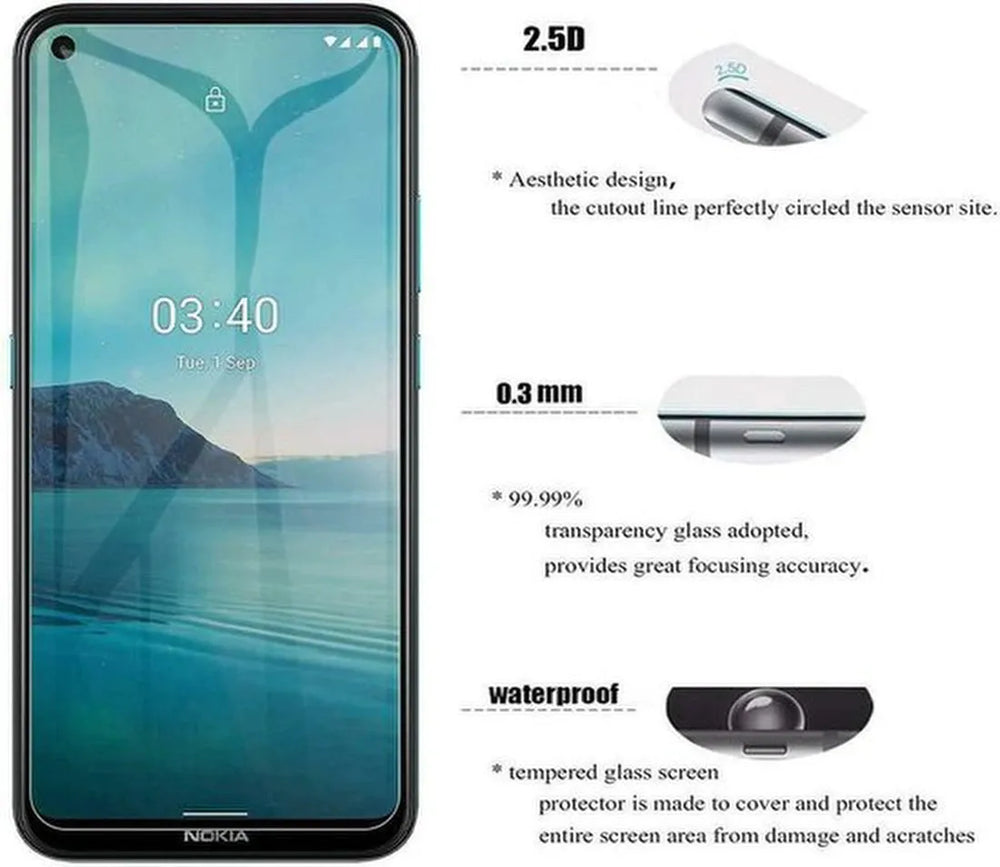 Nokia 5.4 Screenprotector Gehard 9H – Anti-kras – 1-Pack-Ilumina Benelux