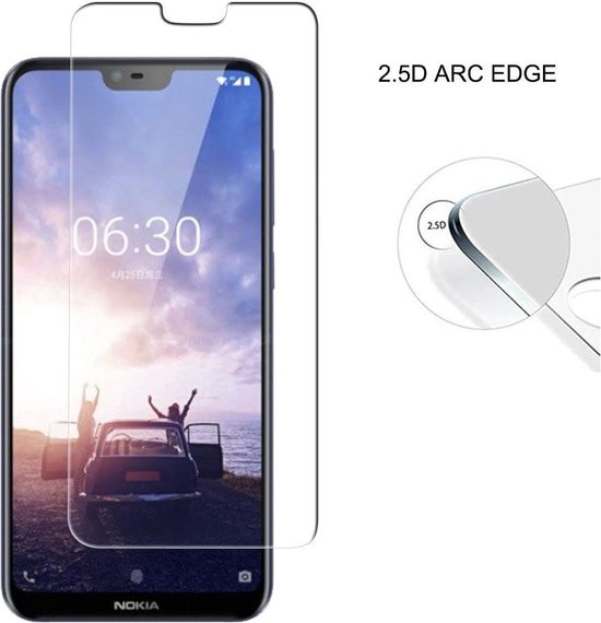 Nokia 6.1 Plus (Nokia X6) Screenprotector Gehard 9H – Anti-kras – 5-Pack Tempered Glas-Ilumina Benelux