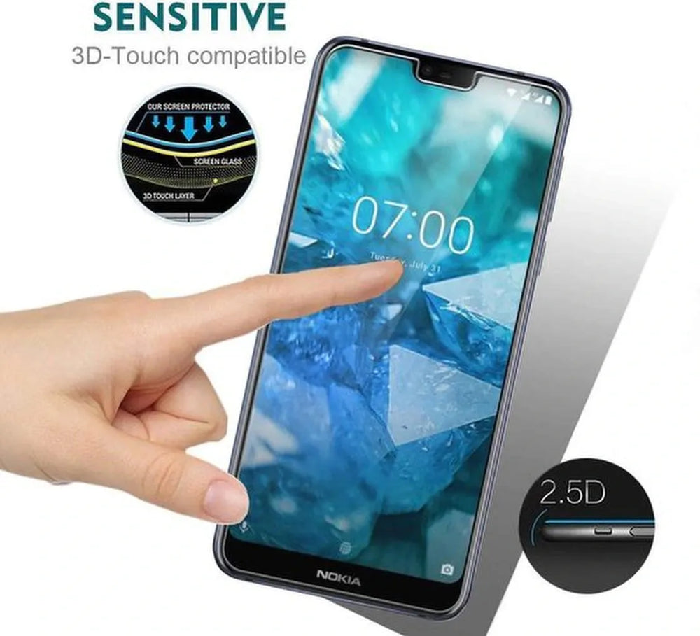 Nokia 7.1 Screenprotector Gehard 9H – Anti-kras – 3-Pack Tempered Glas-Ilumina Benelux