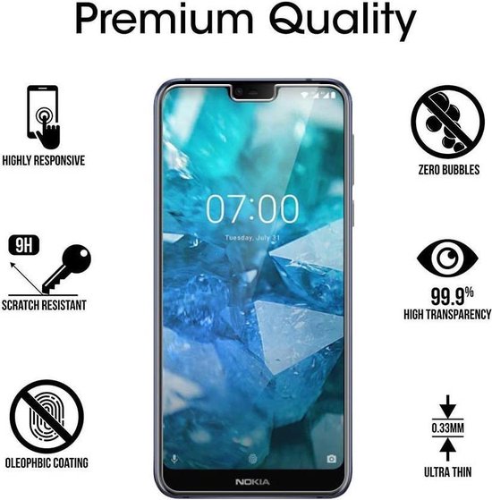 Nokia 7.1 Screenprotector Gehard 9H – Anti-kras – 3-Pack Tempered Glas-Ilumina Benelux