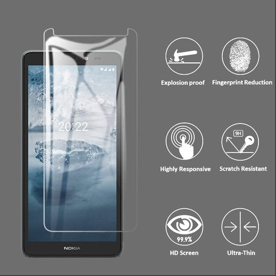 Nokia C2 Screenprotector Gehard 9H – Anti-kras – Tempered Glas – 1-Pack-Ilumina Benelux