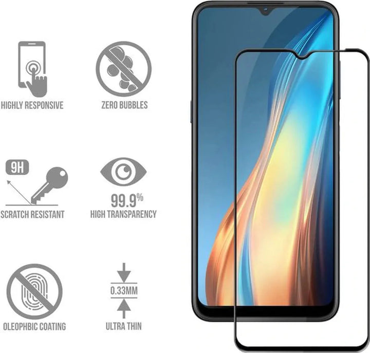Nokia C21 Plus Screenprotector Full Cover Screenprotector Gehard 9H – Anti-kras – Tempered Glas – 5-Pack-Ilumina Benelux