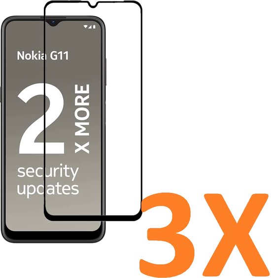 Nokia G11 / G21 Screenprotector Full Cover Screenprotector Gehard 9H – 3-Pack-Ilumina Benelux