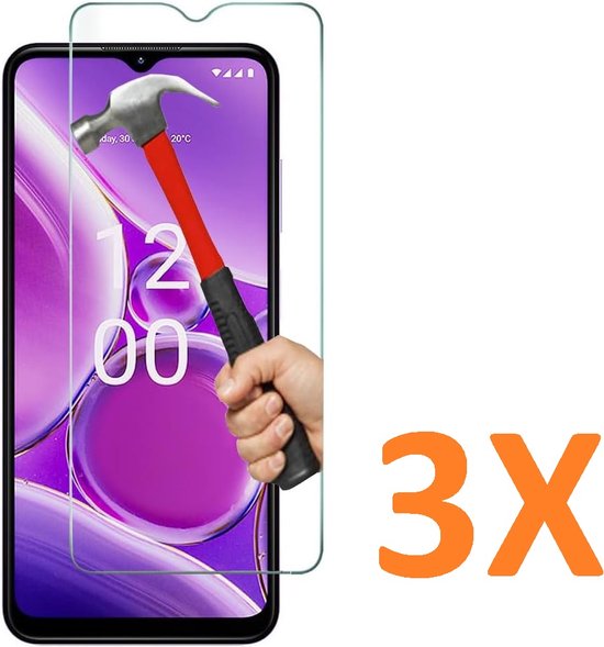 Nokia G42 5G Screenprotector Gehard 9H – Anti Kras – 3-Pack Tempered Glas-Ilumina Benelux