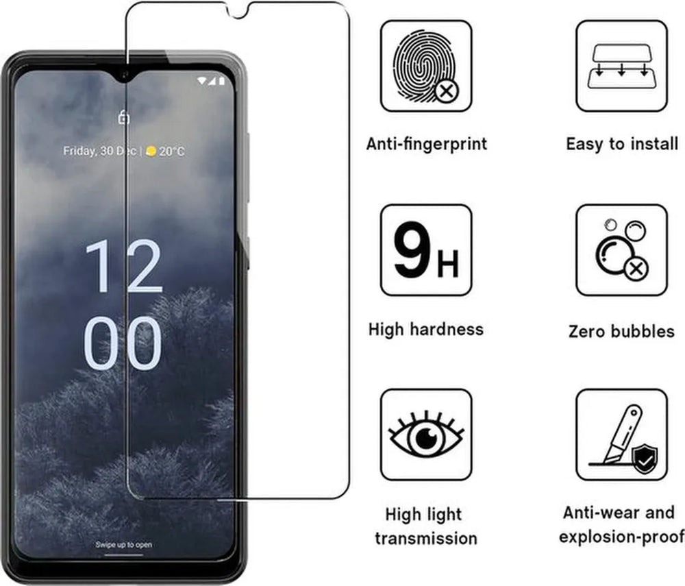 Nokia G60 5G Screenprotector Gehard 9H – Anti Kras – 3-Pack-Ilumina Benelux