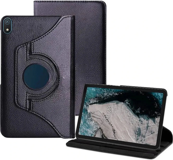Nokia T20 – Multi-stand Hoesjes – 360° draaibaar – Zwart-Tablethoesjes-Ilumina Benelux
