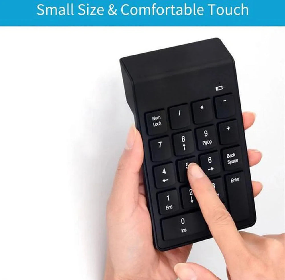 Numeriek toetsenbord draadloos – Bluetooth numpad – Compact – Oplaadbaar – Zwart-Toetsenbord-Ilumina Benelux