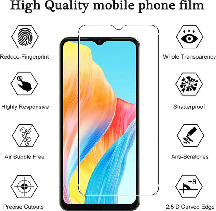 OPPO A58 5G Screenprotector Gehard 9H – Anti-kras – 5-Pack Tempered Glas-Ilumina Benelux