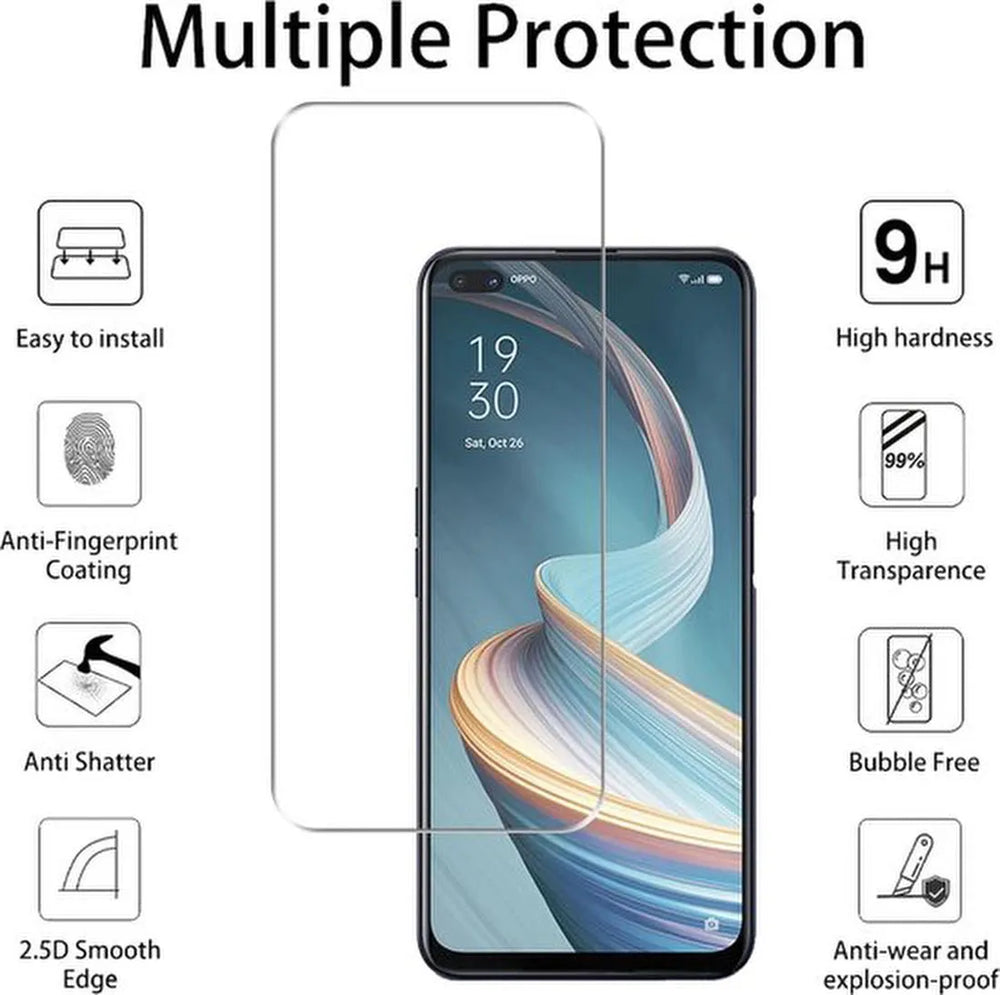 OPPO Reno 4Z Screenprotector Gehard 9H – Anti-kras – Tempered Glas – 1-Pack-Ilumina Benelux