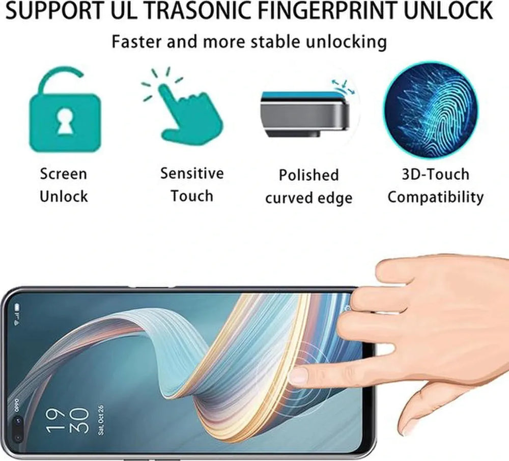 OPPO Reno 4Z Screenprotector Gehard 9H – Anti-kras – Tempered Glas – 1-Pack-Ilumina Benelux