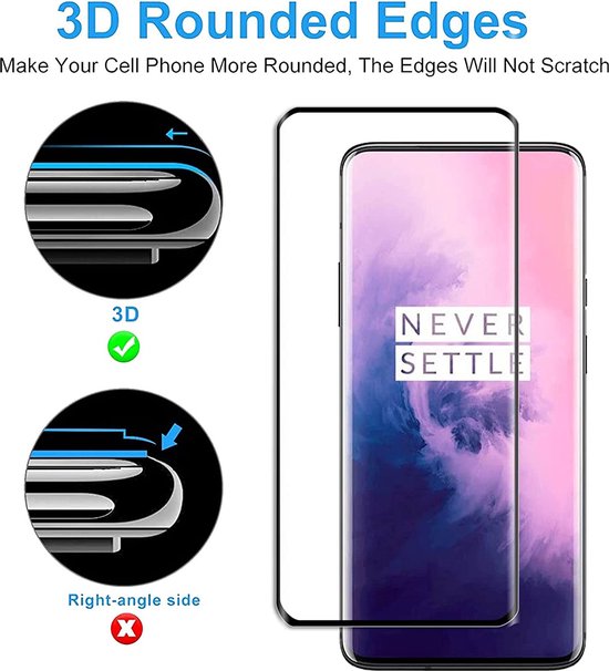 OnePlus 7T Pro/7 Pro Screenprotector Full Cover – 9H Gehard Glas – Anti-kras – Tempered Glas – 1-Pack-Ilumina Benelux