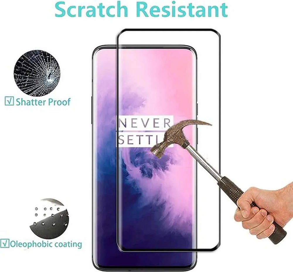 OnePlus 7T Pro/7 Pro Screenprotector Full Cover Screenprotector Gehard 9H – Anti-kras – 3-Pack-Ilumina Benelux