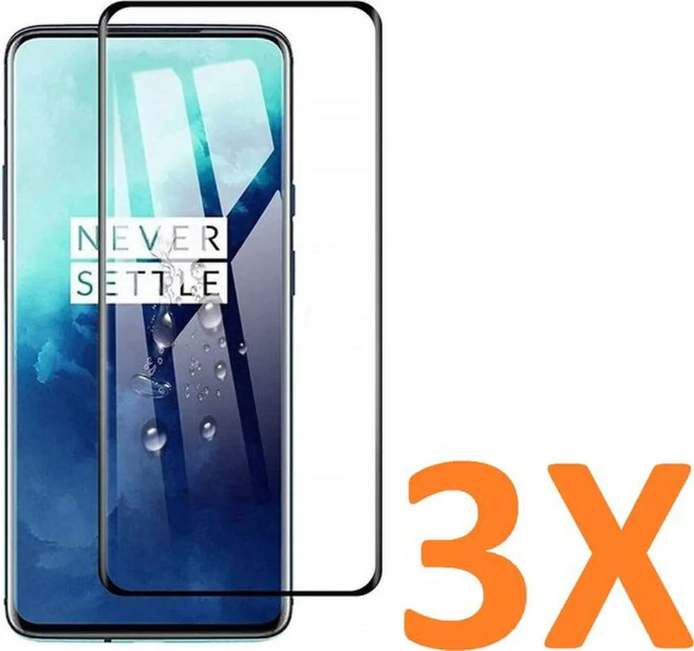 OnePlus 7T Pro/7 Pro Screenprotector Full Cover Screenprotector Gehard 9H – Anti-kras – 3-Pack-Ilumina Benelux