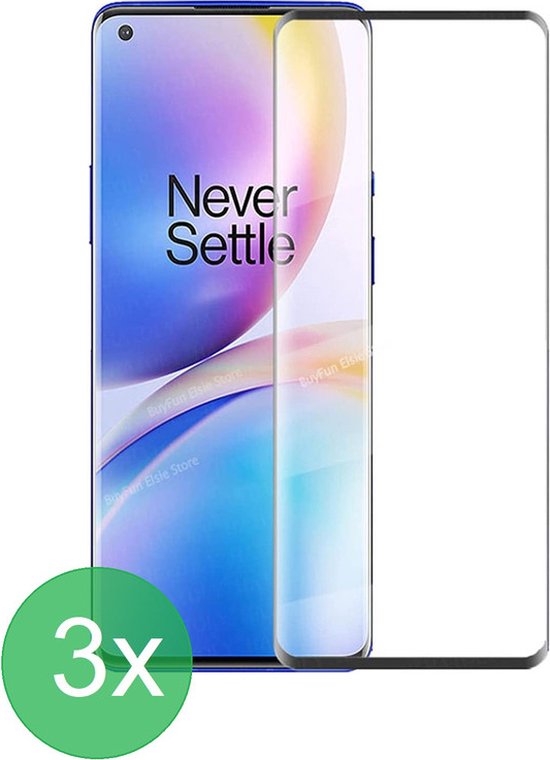 OnePlus 8 Pro Screenprotector Full Cover Screenprotector Gehard 9H – 3-Pack-Ilumina Benelux