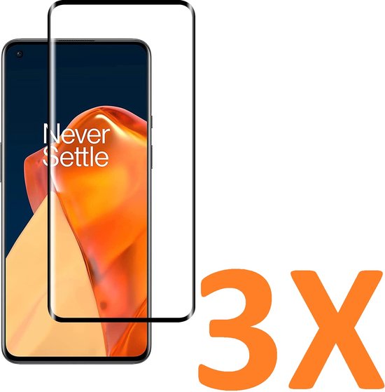 OnePlus 9 Pro Screenprotector Full Cover – 9H Gehard Glas – 3-Pack Tempered Glas-Ilumina Benelux