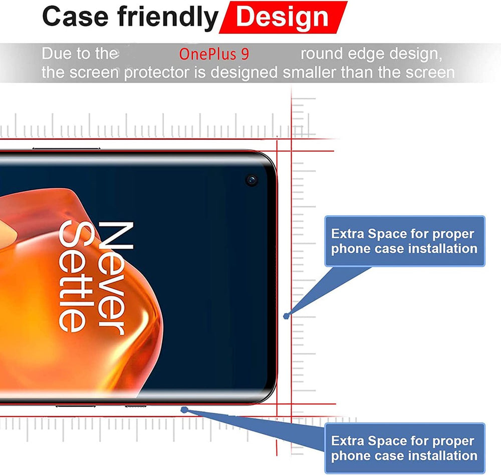 OnePlus 9 Screenprotector Full Cover Screenprotector Gehard 9H – 2-Pack-Ilumina Benelux