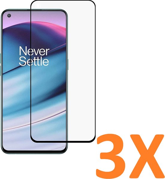 OnePlus Nord 2 5G Screenprotector Full Cover Screenprotector Gehard 9H – 3-Pack-Ilumina Benelux