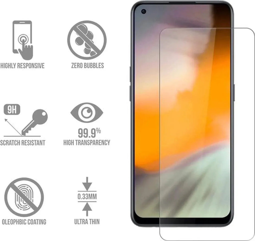 OnePlus Nord 2T Screenprotector Gehard 9H – Anti-kras – 3-Pack-Ilumina Benelux