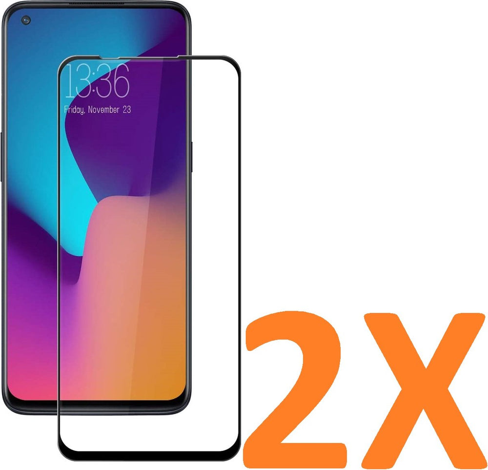 OnePlus Nord N100 Screenprotector Full Cover Screenprotector Gehard 9H – 2-Pack-Ilumina Benelux