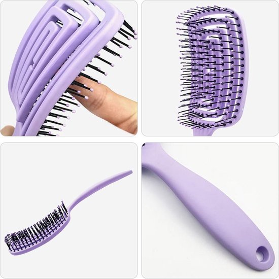 Ontwarrende haarborstel – Massage hoofdhuidkam – Nylon & plastic borstelharen – Voor nat & droog haar – Groen-Borstel-Ilumina Benelux