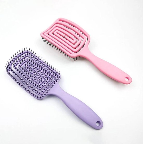 Ontwarrende haarborstel – Massage hoofdhuidkam – Nylon & plastic borstelharen – Voor nat & droog haar – Groen-Borstel-Ilumina Benelux