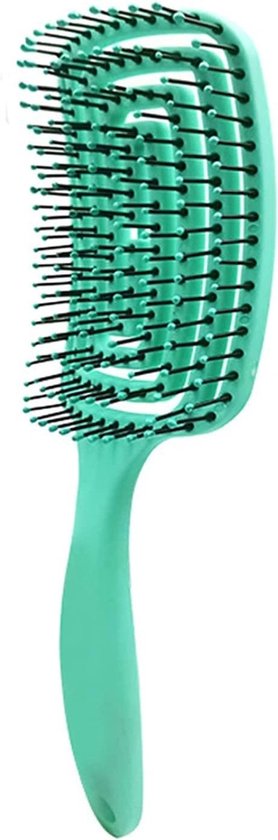 Ontwarrende haarborstel – Massage hoofdhuidkam – Nylon & plastic borstelharen – Voor nat & droog haar – Groen-Borstel-Ilumina Benelux