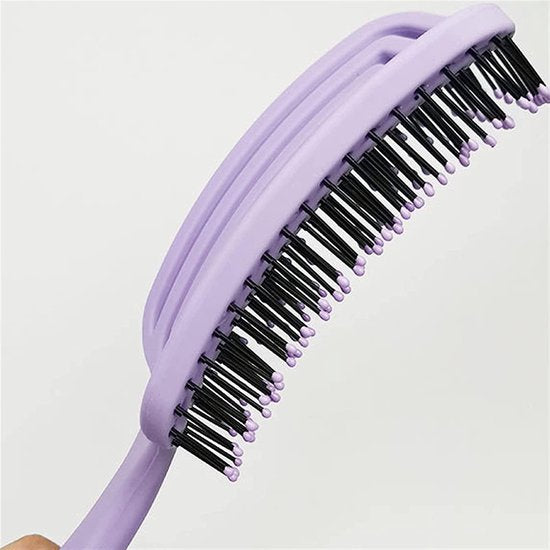 Ontwarrende haarborstel – Nat & droog haar – Hoofdhuidmassage – Anti-klit voor krullend, lang of dik haar – Paars-Borstel-Ilumina Benelux
