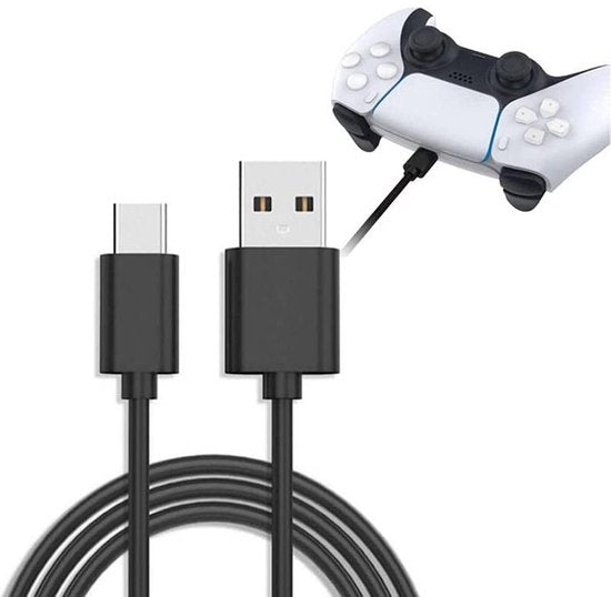 Oplaadkabel – Geschikt voor PS5, Xbox Series X/S & Nintendo Switch – Controller Oplader Kabel – 2 Meter – Zwart-Ilumina Benelux