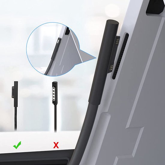 Oplader – Geschikt voor Microsoft Surface Pro 3/4/5/6 & Surface Book/Laptop/Go – 44W 15V 2,58A – USB 5V 1A – Zwart-Voedingsadapter-Ilumina Benelux