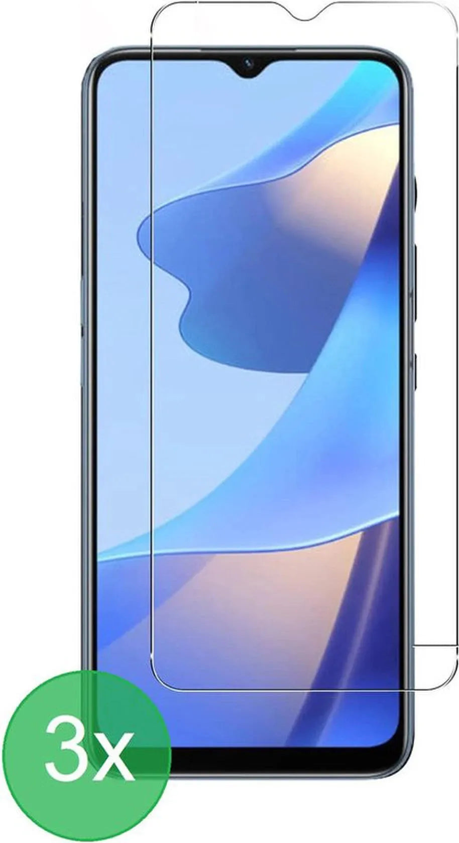 Oppo A16/A16s/A54s Screenprotector Gehard 9H – Anti-kras – 3-Pack-Ilumina Benelux