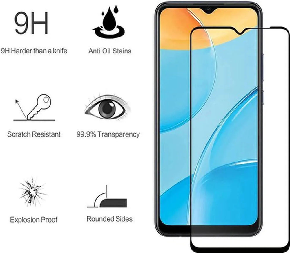 Oppo A5 2020/A9 2020/A15/A15s Screenprotector Full Cover Screenprotector Gehard 9H-Ilumina Benelux