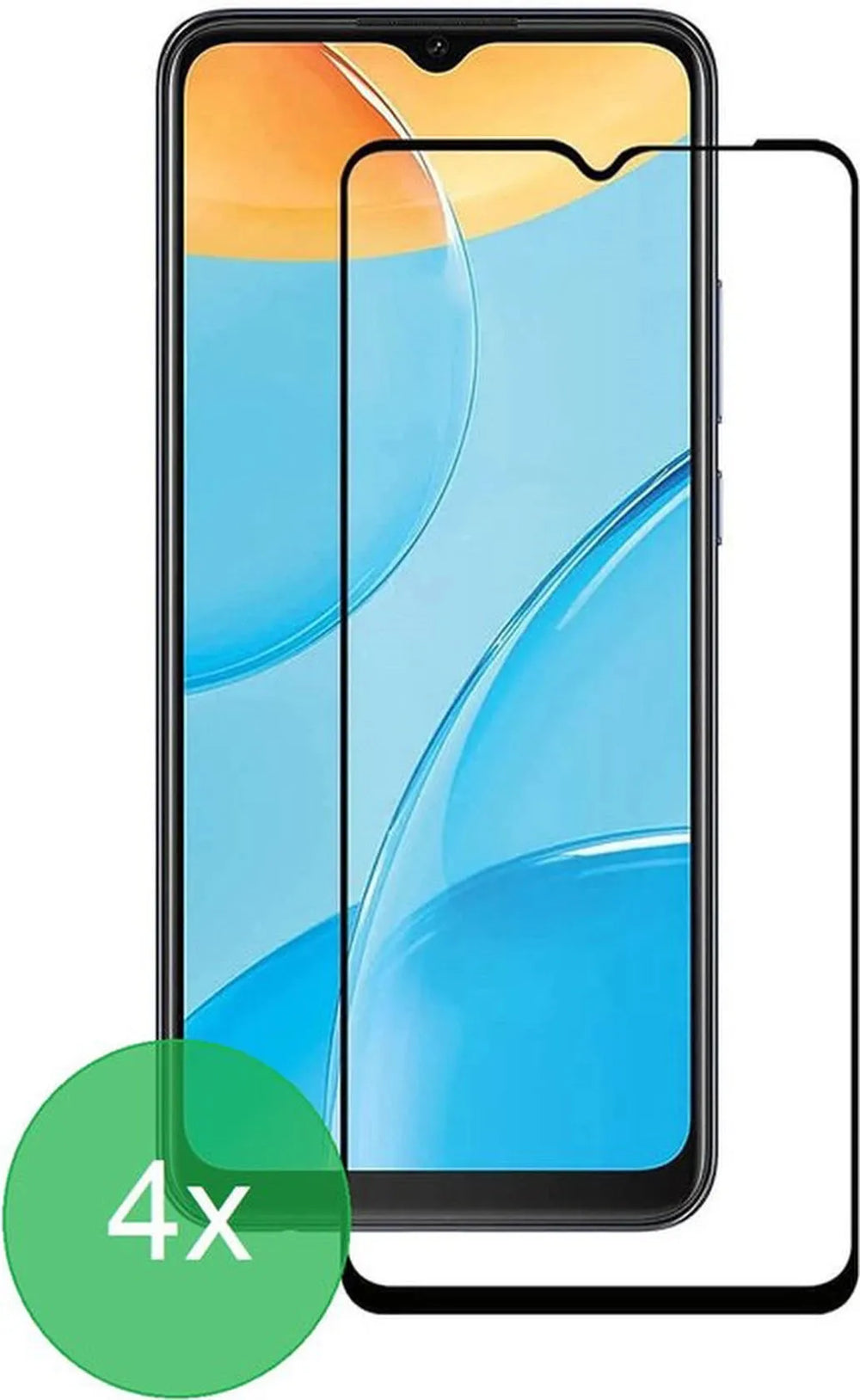 Oppo A5 2020/A9 2020/A15/A15s Screenprotector Full Cover Screenprotector Gehard 9H – 4-Pack-Ilumina Benelux