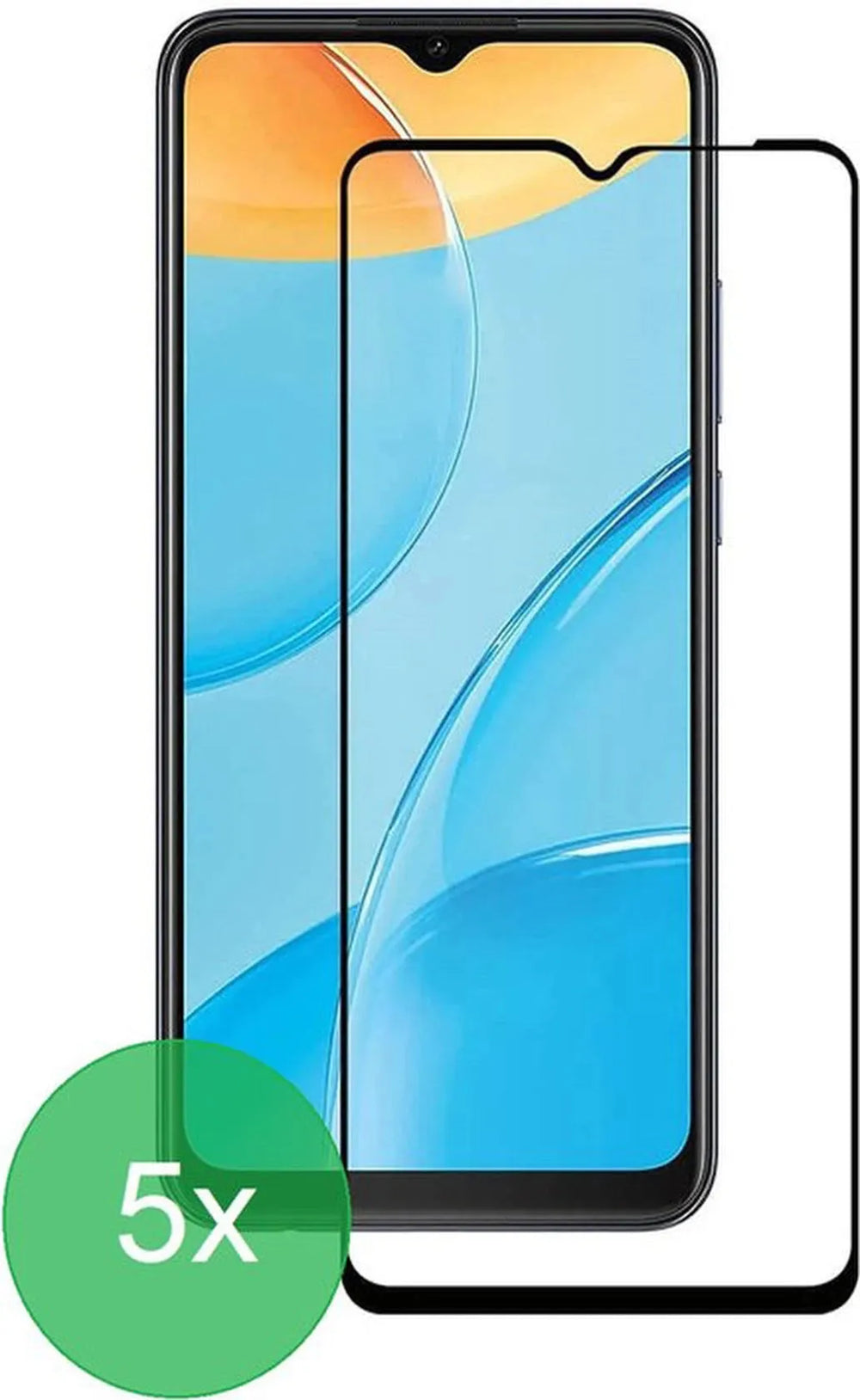 Oppo A5 2020/A9 2020/A15/A15s Screenprotector Full Cover Screenprotector Gehard 9H – 5-Pack-Ilumina Benelux