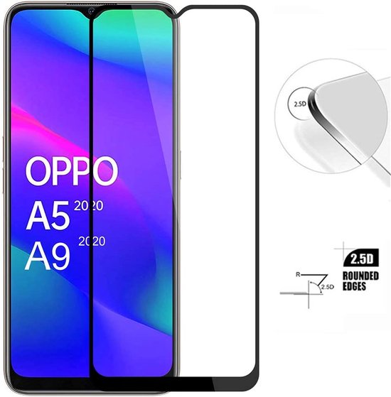 Oppo A5 / A9 2020 Screenprotector Full Cover Screenprotector Gehard 9H – Anti-kras – Tempered Glas – 1-Pack-Ilumina Benelux