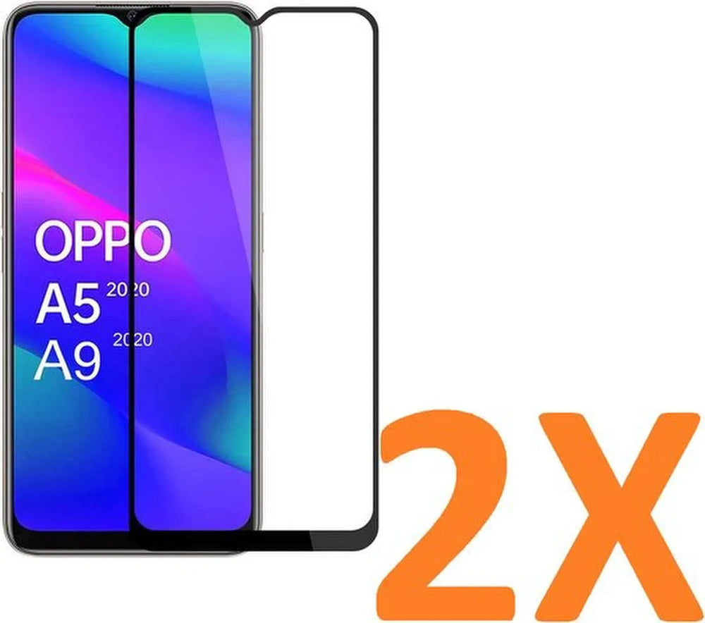 Oppo A5 / A9 2020 Screenprotector Full Cover Screenprotector Gehard 9H – Anti-kras – Tempered Glas – 2-Pack-Ilumina Benelux