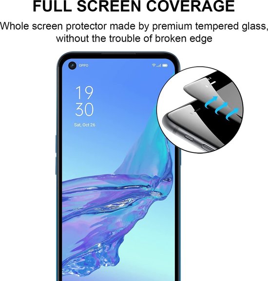 Oppo A53 4G/A53s Screenprotector Full Cover – 9H Gehard Glas – 5-Pack-Ilumina Benelux