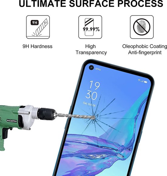Oppo A53 4G/A53s Screenprotector Full Cover – 9H Gehard Glas – 5-Pack-Ilumina Benelux
