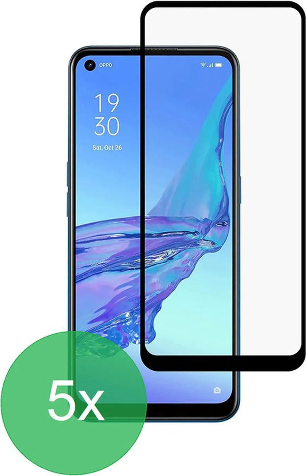 Oppo A53 4G/A53s Screenprotector Full Cover – 9H Gehard Glas – 5-Pack-Ilumina Benelux