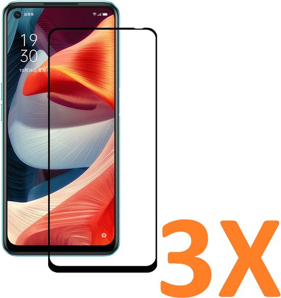 Oppo A53/A53S Screenprotector Full Cover Screenprotector Gehard 9H – Anti-kras – Tempered Glas – 3-Pack-Ilumina Benelux