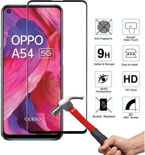 Oppo A54 5G & A74 5G Screenprotector Full Cover Screenprotector Gehard 9H – 2-Pack-Ilumina Benelux
