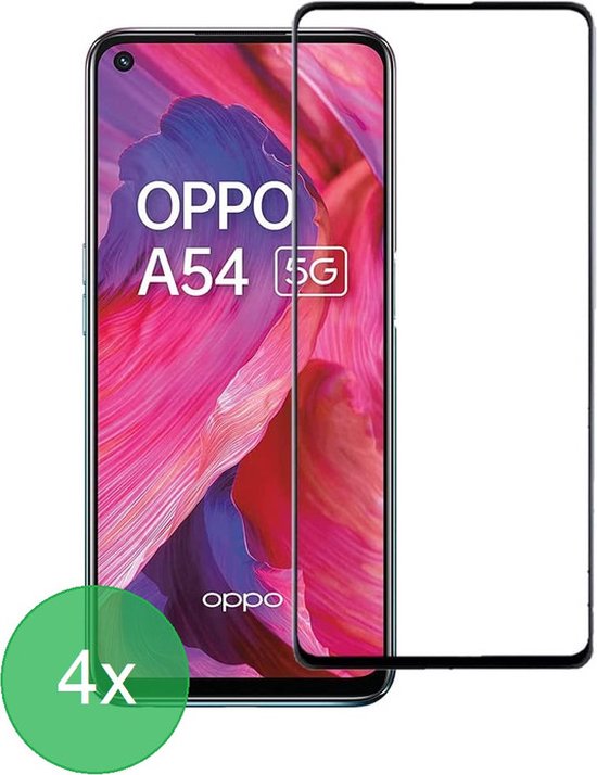 Oppo A54 5G/A74 5G/A93 5G Screenprotector Full Cover Screenprotector Gehard 9H – 4-Pack-Ilumina Benelux