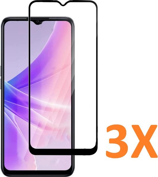 Oppo A57/A57s Screenprotector Full Cover Screenprotector Gehard 9H – 3-Pack-Ilumina Benelux