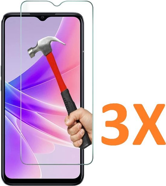 Oppo A57/A57s Screenprotector Gehard 9H – Anti-kras – 3-Pack-Ilumina Benelux