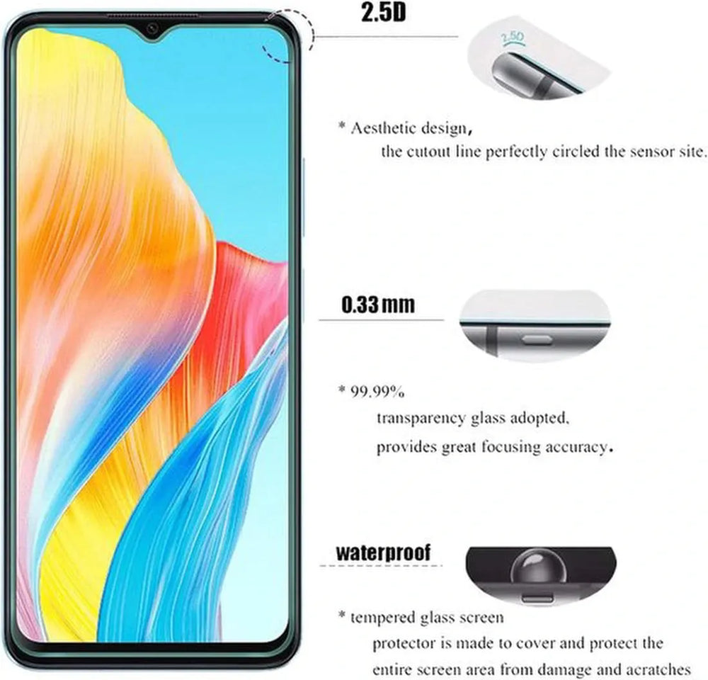 Oppo A58 5G Screenprotector Gehard 9H – Anti-kras – 3-Pack-Ilumina Benelux