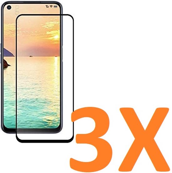 Oppo A72/A52/A92 Screenprotector Full Cover – 9H Gehard Glas – 3-Pack-Ilumina Benelux