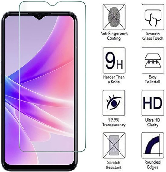 Oppo A77 5G & Oppo A57/A57s 5G Screenprotector Gehard 9H – Anti-kras – 1-Pack-Ilumina Benelux