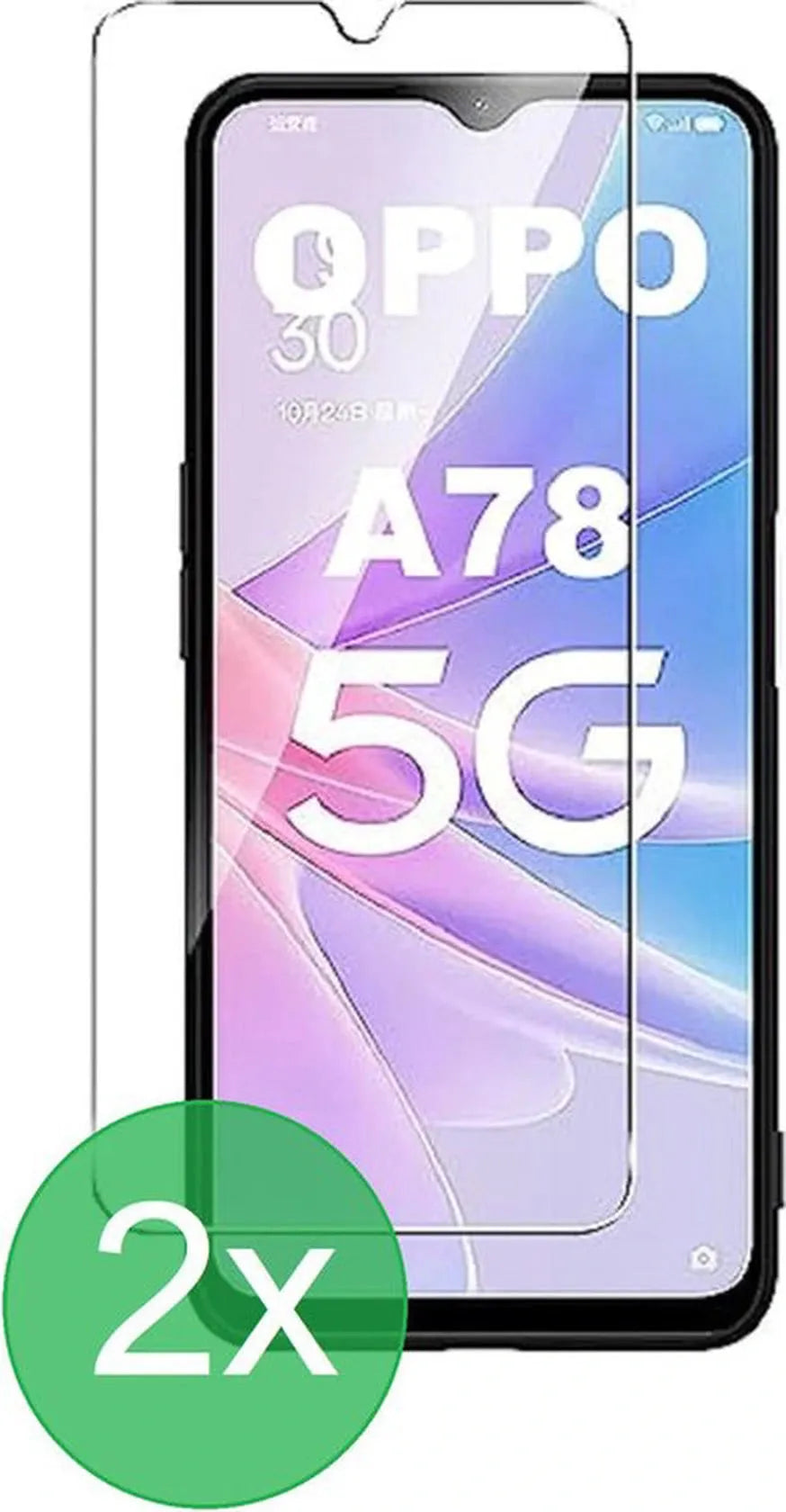Oppo A78 5G Screenprotector Gehard 9H – Anti-kras – 2-Pack-Ilumina Benelux