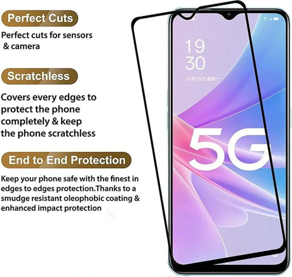 Oppo A78 5G Screenprotector Full Cover Screenprotector Gehard 9H – 2-Pack-Ilumina Benelux