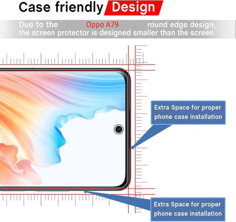 Oppo A79 5G / A98 5G Screenprotector Gehard 9H – Anti-kras – 3-Pack-Ilumina Benelux