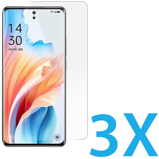 Oppo A79 Screenprotector Gehard 9H – Anti-kras – 3-Pack-Ilumina Benelux